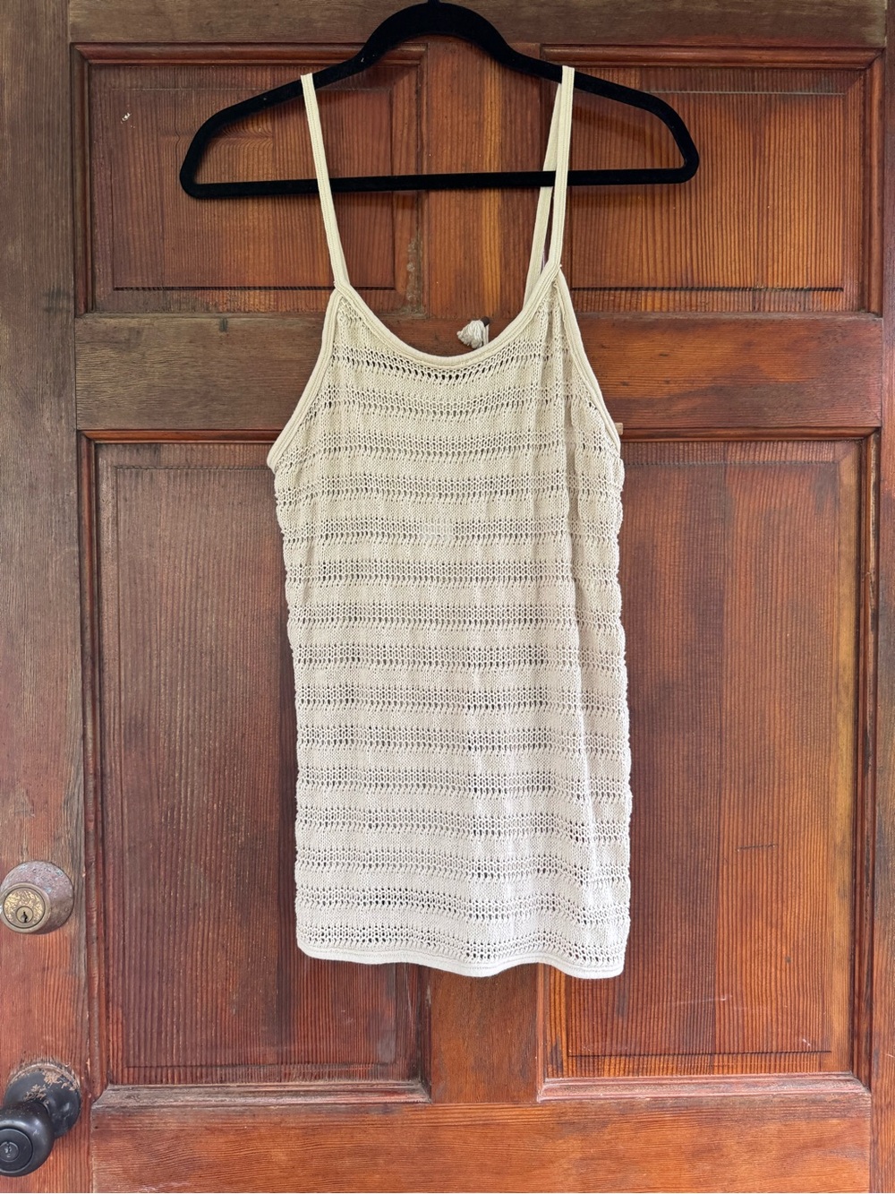 Free People Women's Cream Crochet Knit Tank Top
